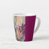 Tasse Latte Minimal Botanical Leaf Pattern (Angle droit)