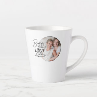 Tasse Latte Minimal Calligraphy Photo Birthday Mother-in-law