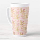 Tasse Latte Minimal floral doodle pattern -pastel colour art (Angle gauche)