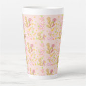 Tasse Latte Minimal floral doodle pattern -pastel colour art (Devant)