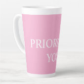 Tasse Latte Minimal Prioritize You Quote Dusty Rose Pink (Angle gauche)