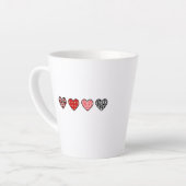 Tasse Latte minimal valentine hearts / “cute love pattern” (Angle gauche)