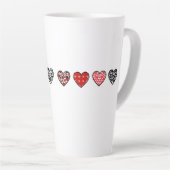 Tasse Latte minimal valentine hearts / “cute love pattern” (Angle droit)