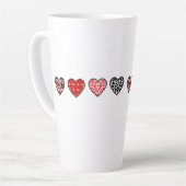 Tasse Latte minimal valentine hearts / “cute love pattern” (Angle gauche)