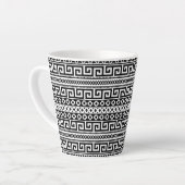 Tasse Latte Minimalist Geometric Maze Lines Black White (Angle gauche)