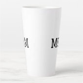 Tasse Latte Minimalist "MOM" Black Typography Plain White (Devant)