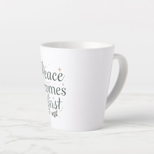 Tasse Latte Minimalist Self Care and Zen Saying (Angle droit)