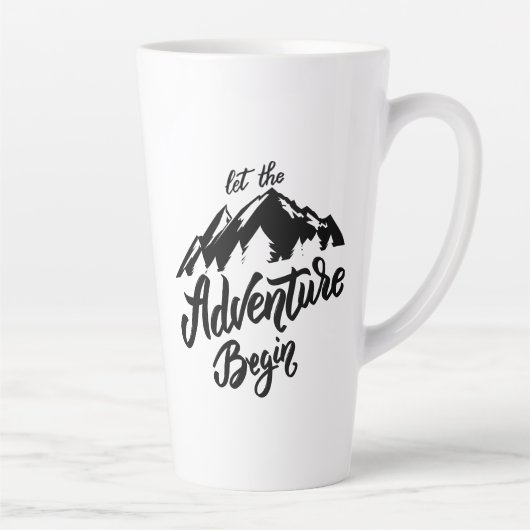 Tasse Latte Minimaliste noir et blanc (Droite)
