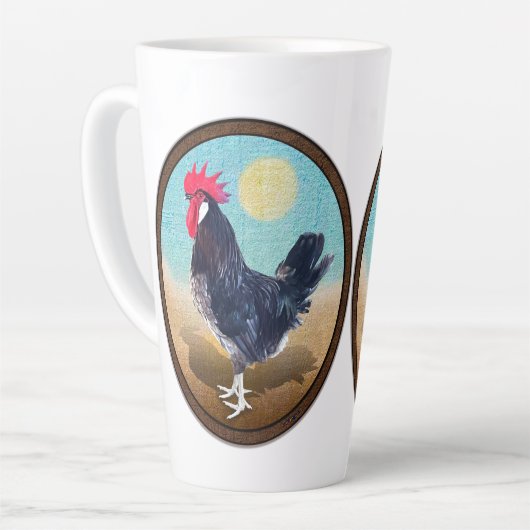 Tasse Latte Minorque Rooster Vintage Oval (Angle gauche)
