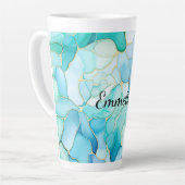 Tasse Latte Mint Aqua Pearl Marbre or (Angle gauche)