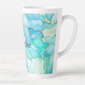 Tasse Latte Mint Aqua Pearl Marbre or (Droite)