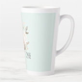 Tasse Latte Mint Blush Pink White Rose Flowers (Droite)