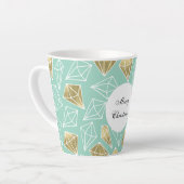 Tasse Latte Mint Gold Diamants Noël (Angle gauche)