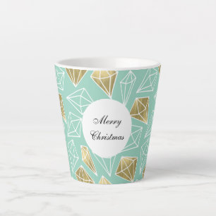 Tasse Latte Mint Gold Diamants Noël