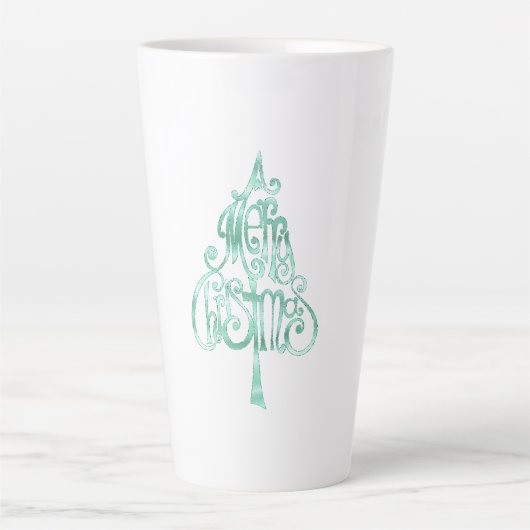 Tasse Latte Mint Green Glam Noël (Devant)
