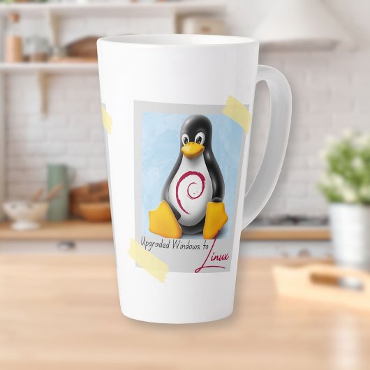 Tasse Latte Mise à niveau de Windows Debian Linux Tux