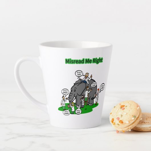 Tasse Latte “Misread Me Right” POV sarcasm design (En situation)