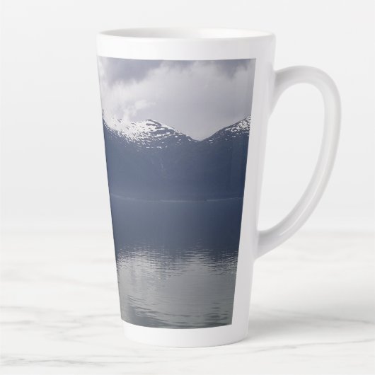 Tasse Latte Misty Alaskan Sea dans les tons bleu (Droite)