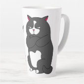 Tasse Latte Mode grumeux sur drôle de gros chat (Angle droit)