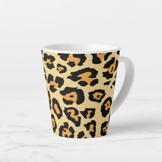 Tasse Latte mode safari tache tache léopard imprimé guépard (Angle droit)