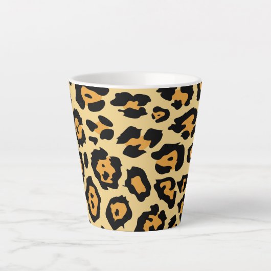 Tasse Latte mode safari tache tache léopard imprimé guépard (Devant)