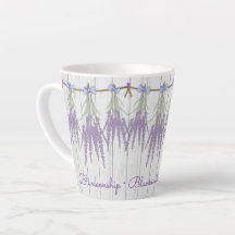 Modèle de monogramme à fleurs de lavande rustique