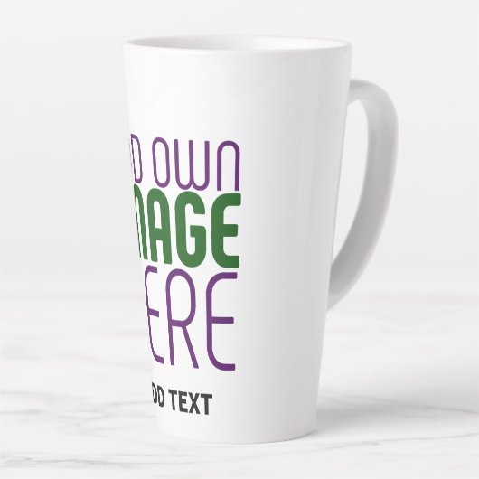 TASSE LATTE MODÈLE DE TEXTE D'IMAGE BLANCHE SIMPLE MODERNE (Angle droit)