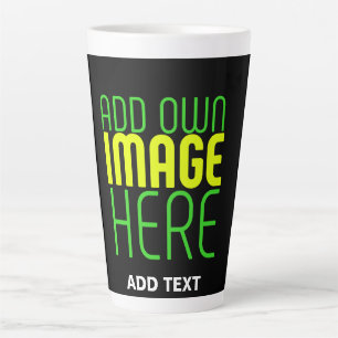 TASSE LATTE MODÈLE DE TEXTE D'IMAGE NOIRE SIMPLE ET MODERNE