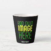 TASSE LATTE MODÈLE DE TEXTE D'IMAGE NOIRE SIMPLE ET MODERNE (Devant)