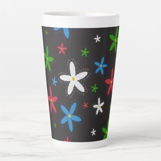 Tasse Latte Modèle floral (Devant)