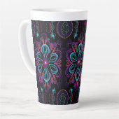 Tasse Latte Modèle floral Abstrait dynamique (Angle gauche)