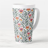 Tasse Latte Modèle floral art populaire (Angle droit)