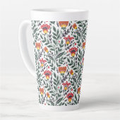 Tasse Latte Modèle floral art populaire (Angle gauche)