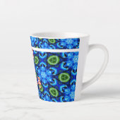 Tasse Latte Modèle Floral bleu Abstrait (Droite)
