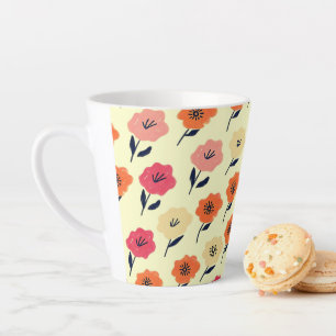 Tasse Latte Modèle floral dynamique