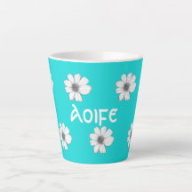 Modèle floral Turquoise Blue nom personnalisé