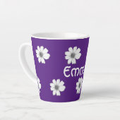 Tasse Latte Modèle floral violet (Angle gauche)