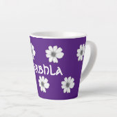Tasse Latte Modèle floral violet (Angle droit)