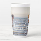 Tasse Latte Modèle photo moderne simple Nom de famille personn (Devant)