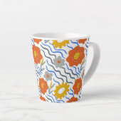 Tasse Latte Modern Abstract Flowers Boho Wavy (Angle droit)
