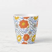 Tasse Latte Modern Abstract Flowers Boho Wavy (Devant)