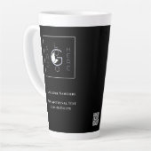 Tasse Latte Modern Black Ajouter Votre Logo Business Marketing (Angle gauche)
