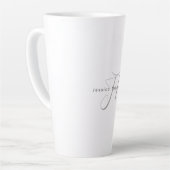 Tasse Latte Modern Elegant Plain Professional Name Monogram (Angle gauche)