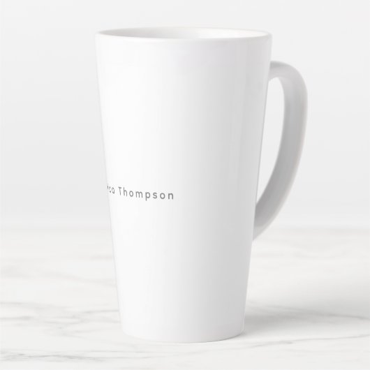 Tasse Latte Modern Elegant Plain Simple Professional Name (Angle droit)