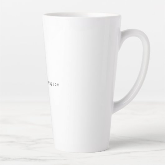 Tasse Latte Modern Elegant Plain Simple Professional Name (Droite)