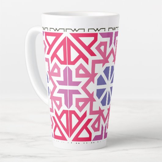 Tasse Latte Modern Geometric colorful Boho Pattern (Angle gauche)