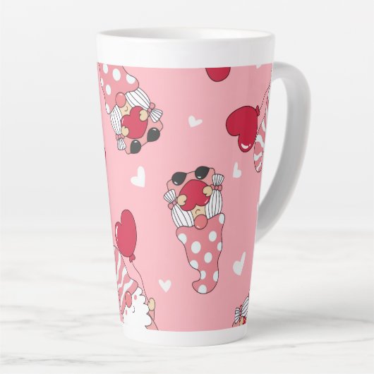 Tasse Latte Modern Minimal Red Heart Valentine’s Day Present (Angle droit)