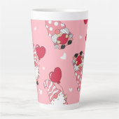 Tasse Latte Modern Minimal Red Heart Valentine’s Day Present (Devant)