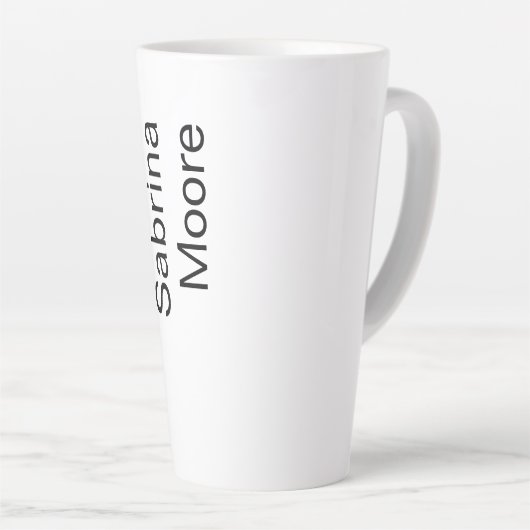 Tasse Latte Modern Minimalist Plain Professional Ajouter un no (Angle droit)