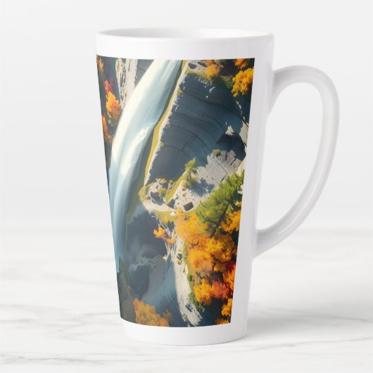 Tasse Latte Modern Navy & Gold Abstract Mountain Peak – Luxury (Droite)